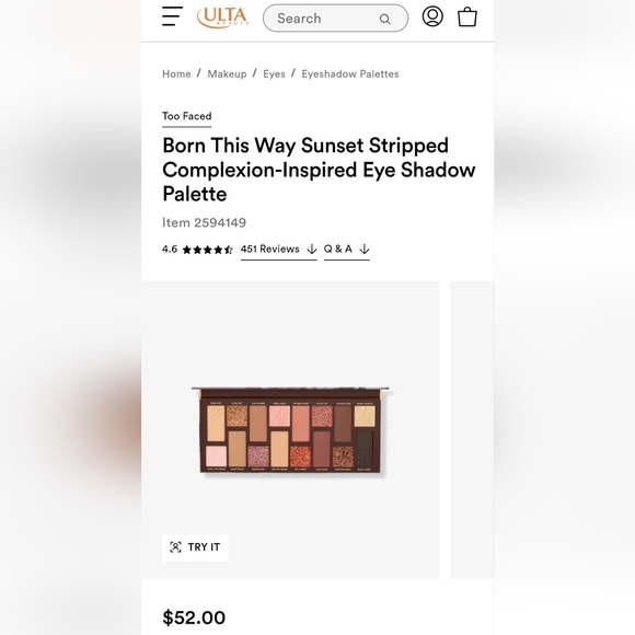 Too faced, born this way, sunset stripped eyeshadow pallette. - Picture 3 of 3